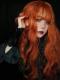 ORANGE LONG WAVY SYNTHETIC WEFTED CAP WIG LG147