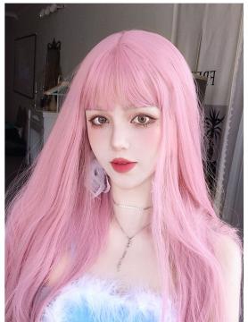 PINK LONG STRAIGHT SYNTHETIC WEFTED CAP WIG LG181