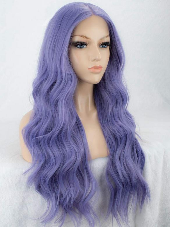 LAVENDER LONG CURLY LONG SYNTHETIC LACE FRONT WIG SNY004 - SYNTHETIC ...