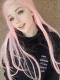 Pink Waist-length Straight Synthetic Lace Wig-SNY011