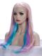 Pastel Colorful Waist-length Straight Synthetic Lace Wig-SNY024