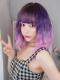 2019 NEW PURPLE TO PINK BOB WAVY SYNTHETIC WEFTED CAP WIG LG047