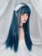 BLUE LONG STRAIGHT SYNTHETIC WEFTED CAP WIG LG208